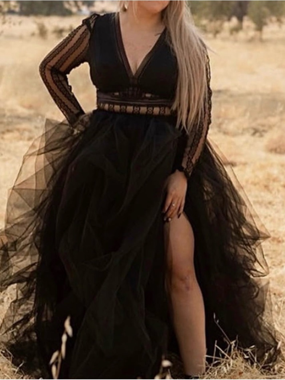 Black Tulle Maxi Skirt - Elegant Volume - Picture 5 of 5